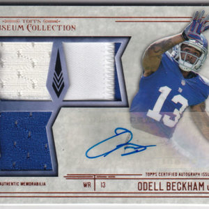 2014 Topps Museum Collection Signatures Swatches Triple Relic Autographs Copper #SSTRAOB Odell Beckham Jr. /50