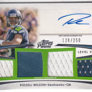 2012 Topps Prime Autographed Relics Level 5 #PVRW Russell Wilson /250