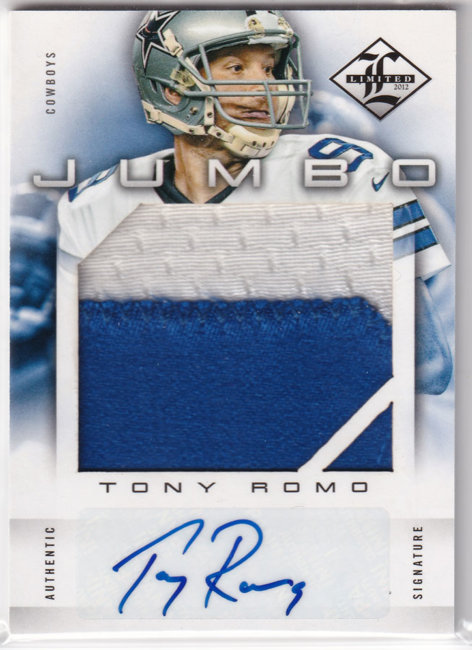 2012 Limited Jumbo Jerseys Autographs Prime #34 Tony Romo /10