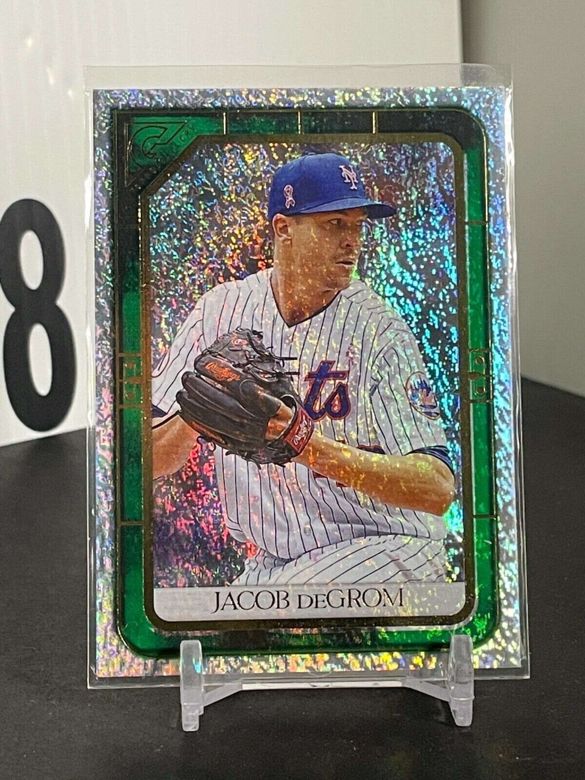 2021 Topps Gallery Jacob DeGrom Green Shimmer Foil SP /99 NY Mets - Picture 1 of 2